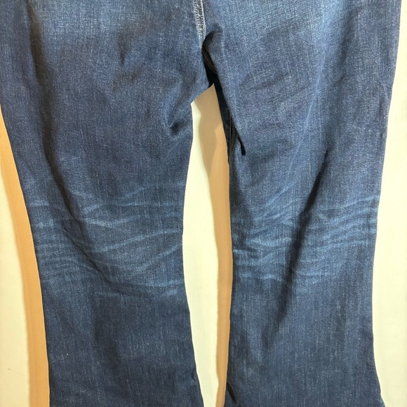 AMERICAN EAGLE Sz 20 Super High Rise Slit on Hem Mid Wash Flare Leg Jeans - Picture 9 of 13